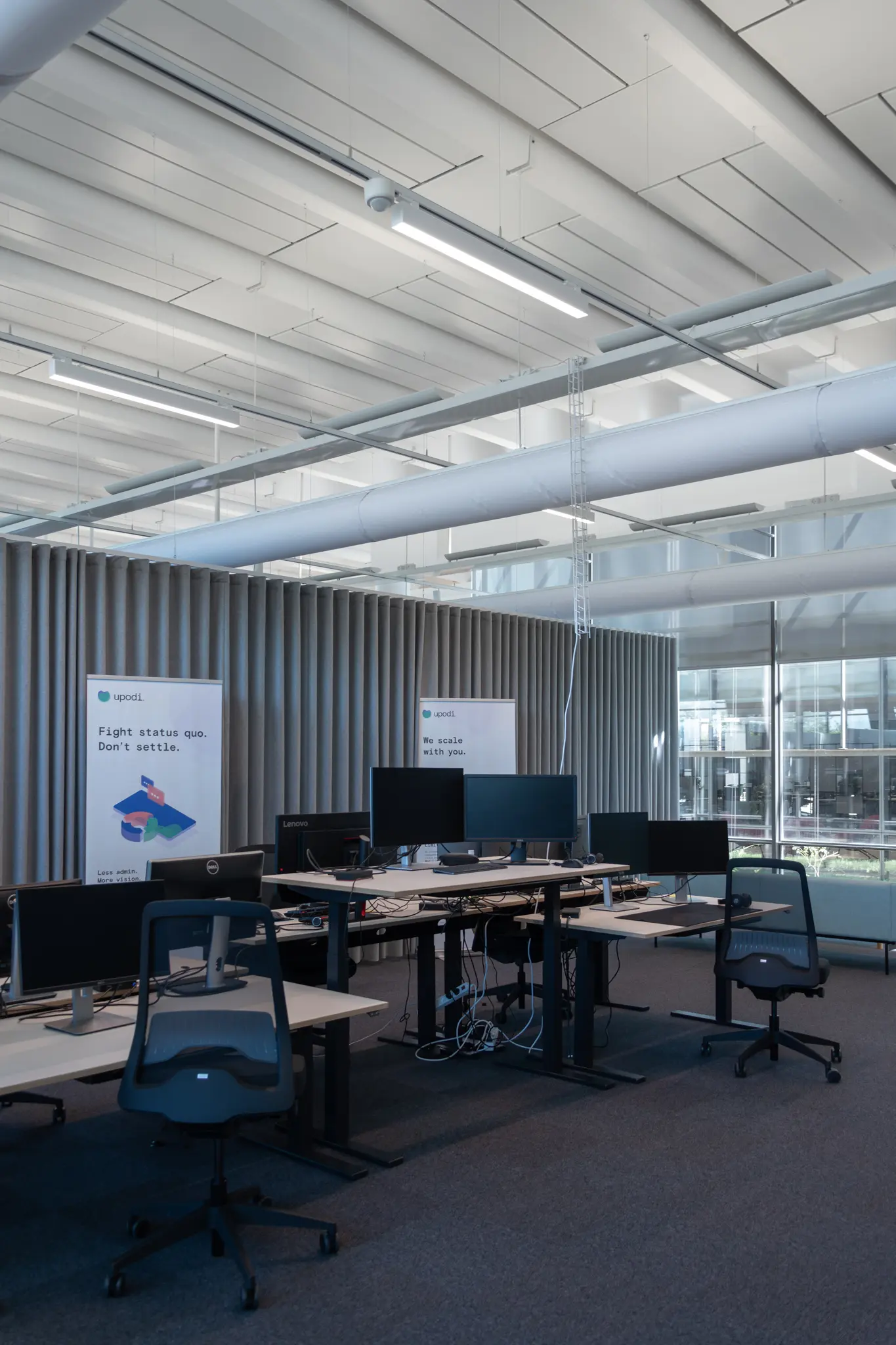 Visma office with linear lighting