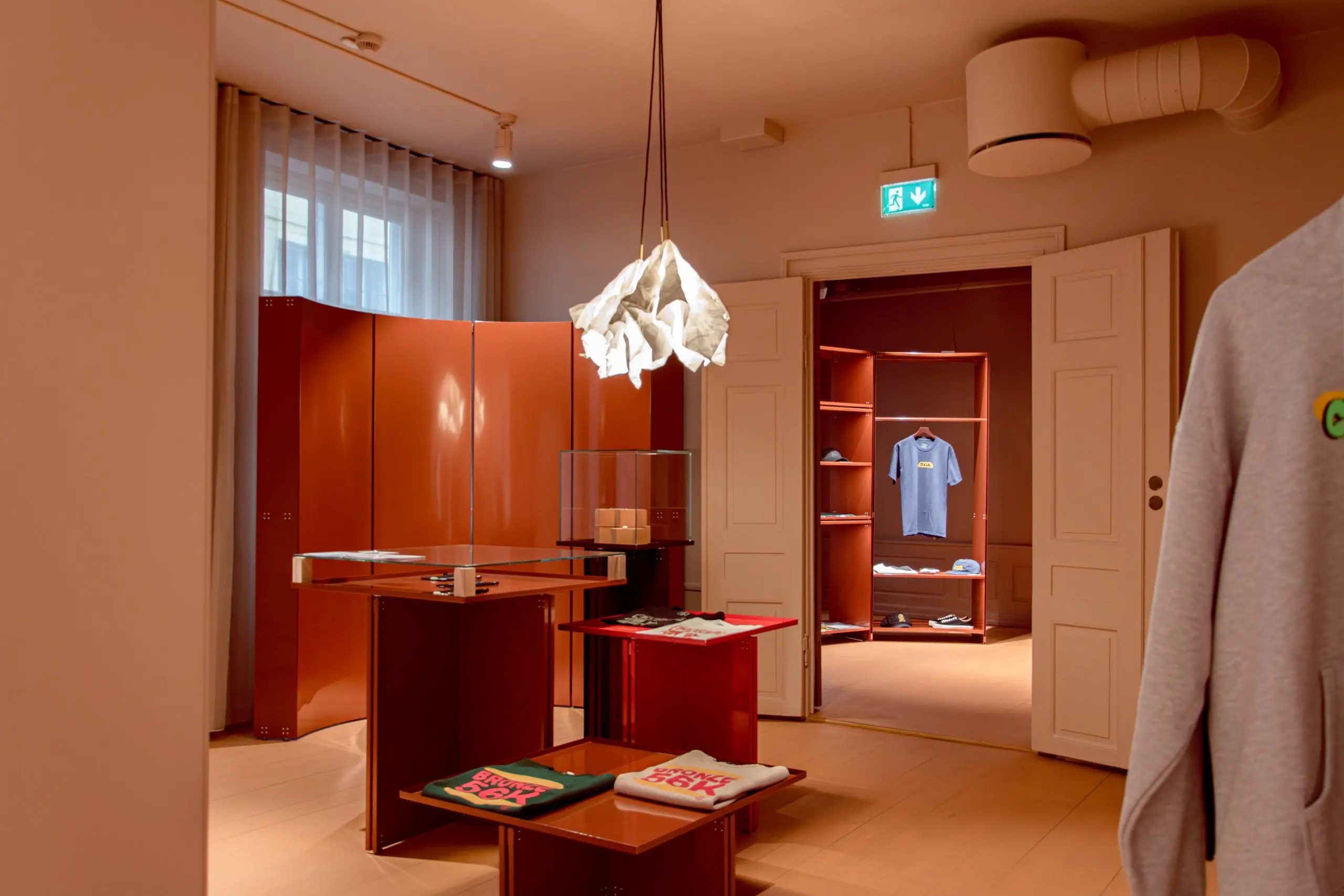 Sculptural pendant in a fashion store